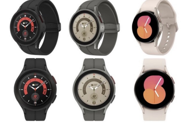 The Samsung Galaxy Watch 5 are shown in some high-definition renders