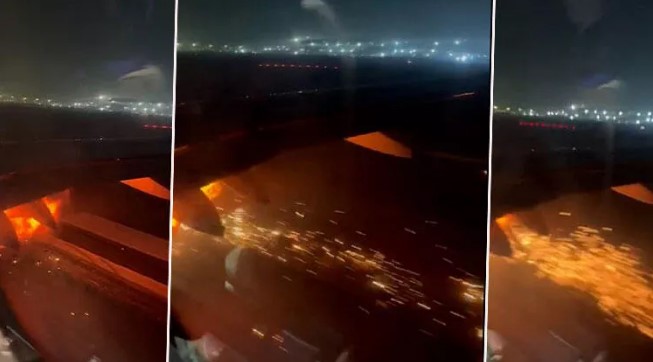 Photo of The engine of the passenger plane caught fire in India… Panic-filled moments are on the passenger camera!